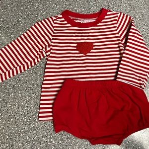 Valentines Heart embroidered toddler outfit 18m